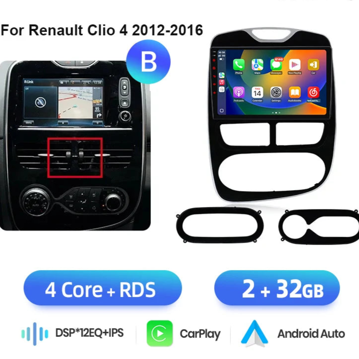 Renault CLIO 4 : Écran Autoradio CarPlay sans Fil – Compatibilité iPhone & Android