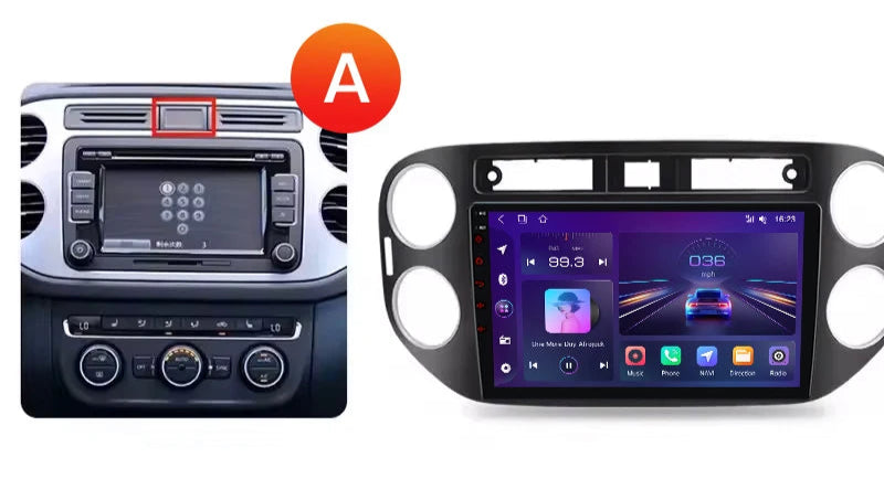 TIGUAN 2006 - 2016 : Écran Autoradio CarPlay sans Fil – Compatibilité iPhone & Android