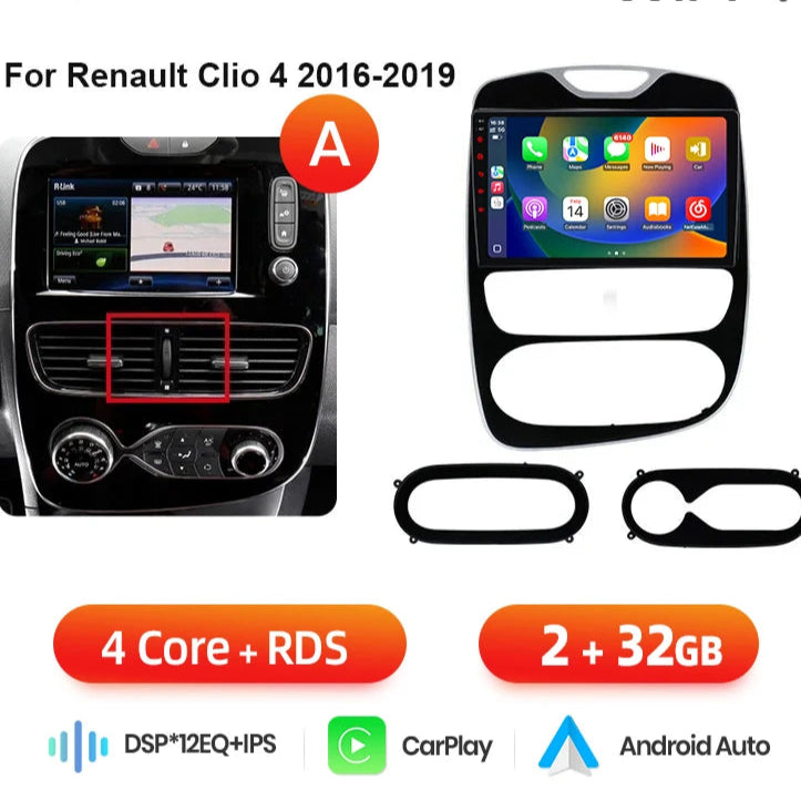Renault CLIO 4 : Écran Autoradio CarPlay sans Fil – Compatibilité iPhone & Android