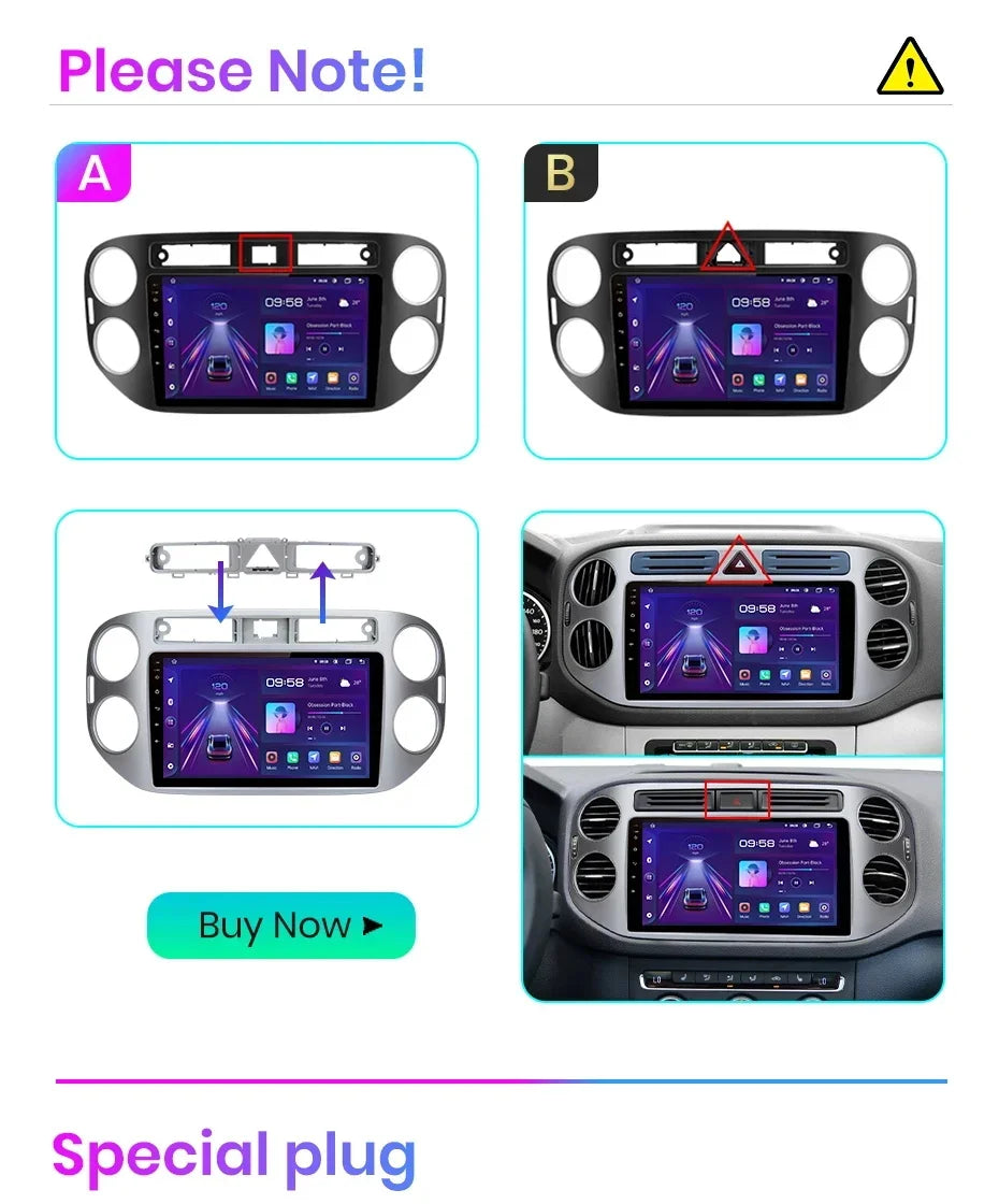 TIGUAN 2006 - 2016 : Écran Autoradio CarPlay sans Fil – Compatibilité iPhone & Android