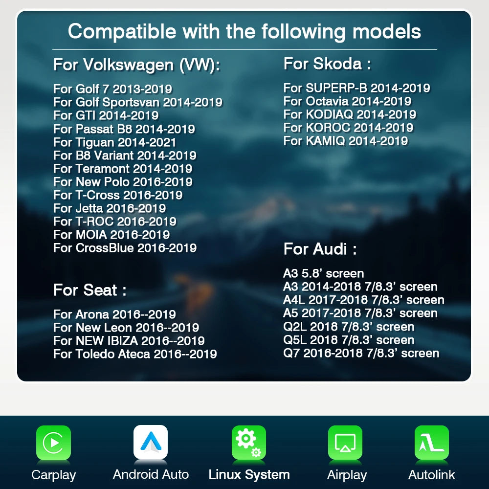 Boitier CARPLAY VOLKSWAGEN/AUDI/SKODA/SEAT